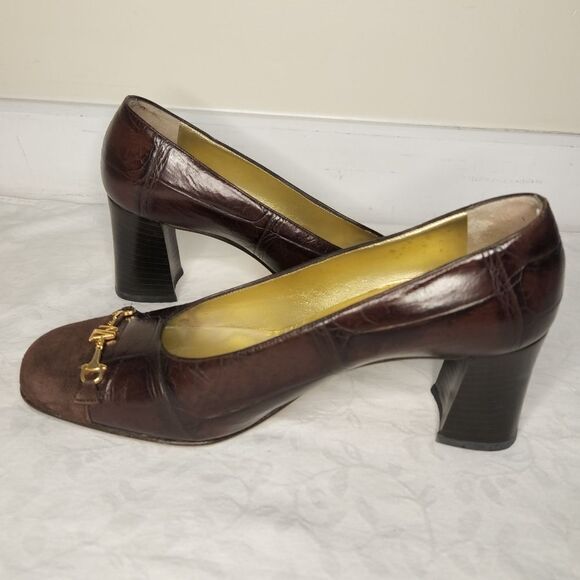 80s Escada Suede Leather Pumps - Picture 6 of 14